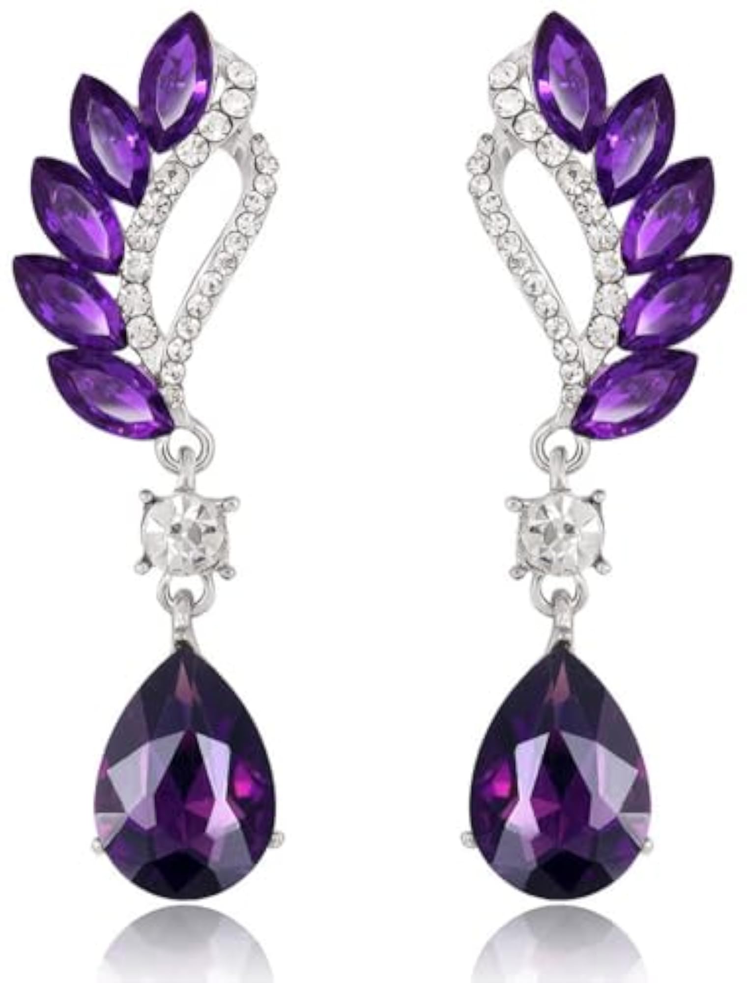 Stylish Crystal Zircon Dangle Party Earrings for Women